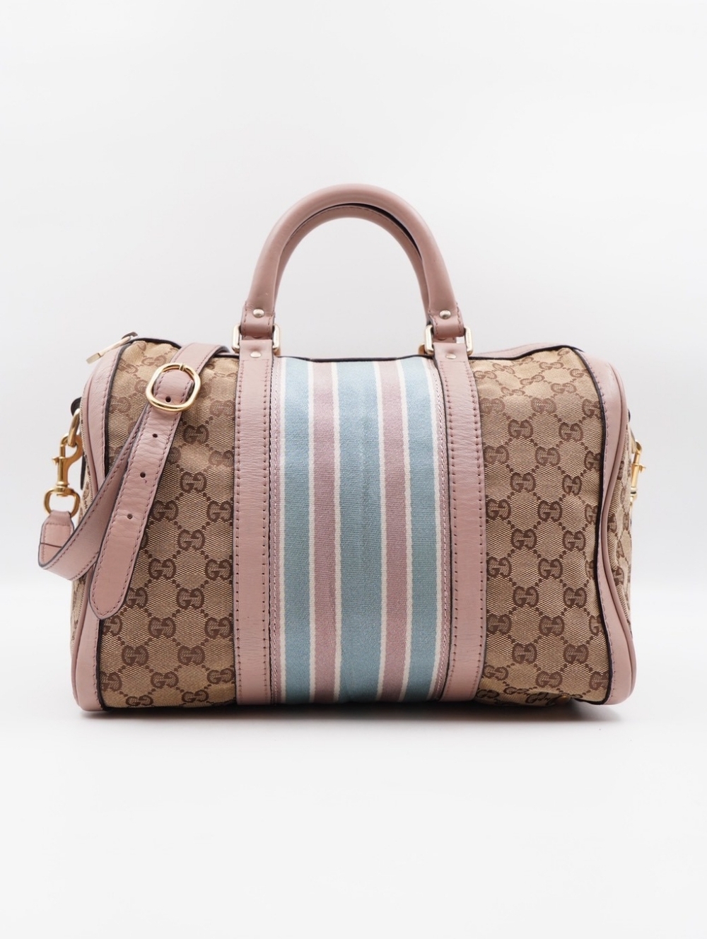 CH48 ❤️ GUCCI GG Monogram Vintage Web Boston